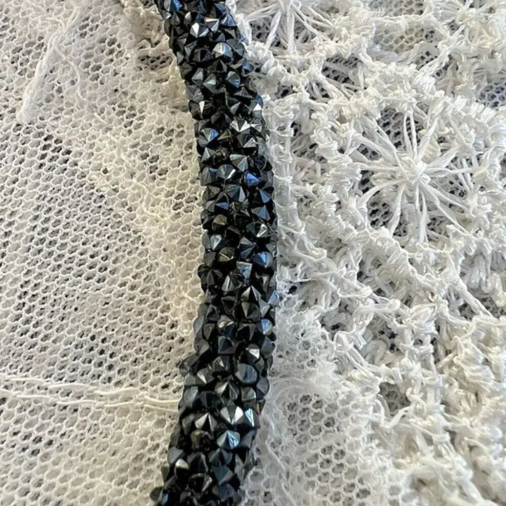 Black Pave Crystal Headband or Collar Necklace